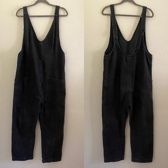 Free People We The Free High Roller Jumpsuit in Mineral Black - Picture 4 of 11